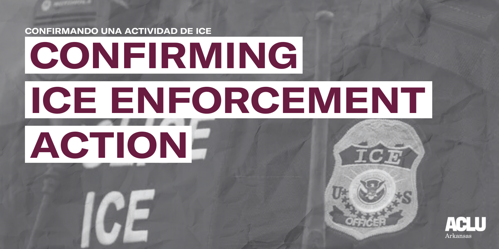 Confirming ICE Enforcement Action