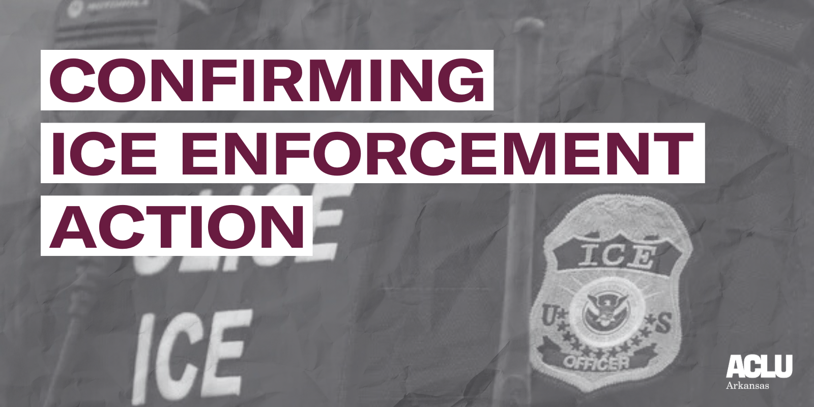 Confirming ICE Enforcement Action