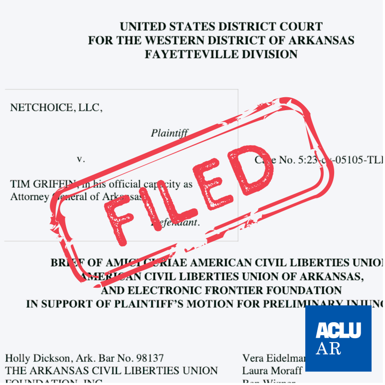 ACLU Supports Challenge To Arkansas Law That Places Unconstitutional ...